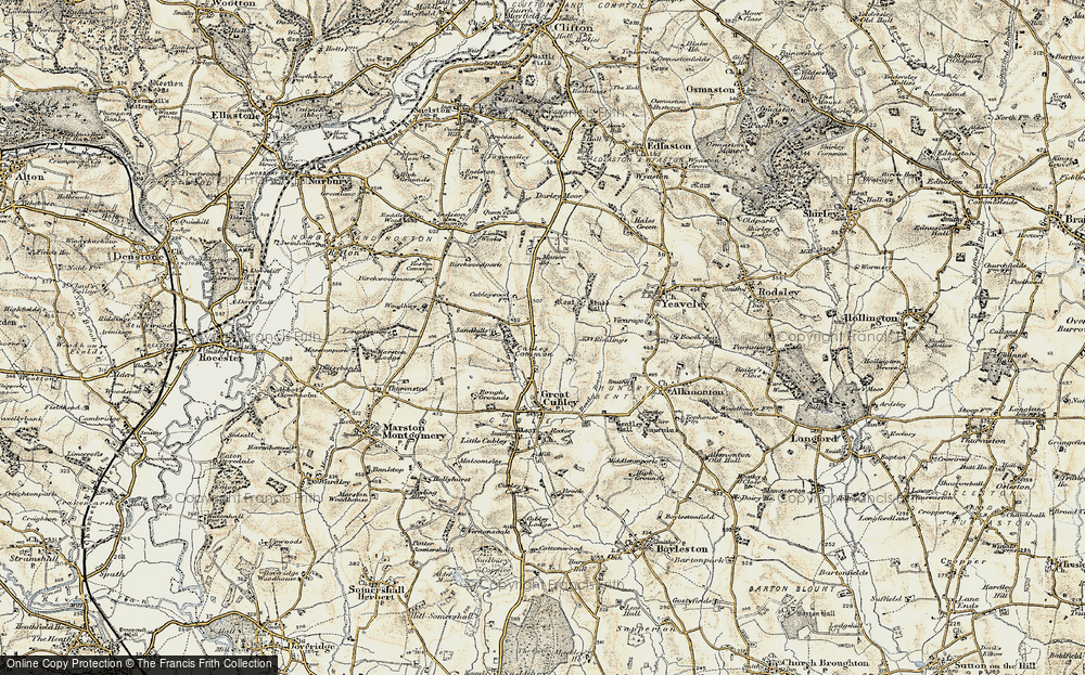 Old Map of Cubley Common, 1902 in 1902