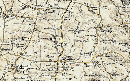 Old map of Cubley Common in 1902