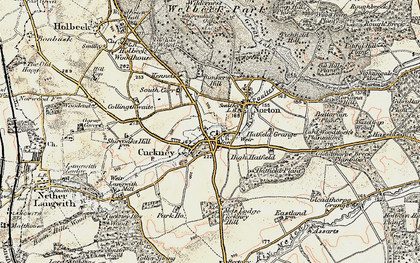 Old map of Cuckney in 1902-1903