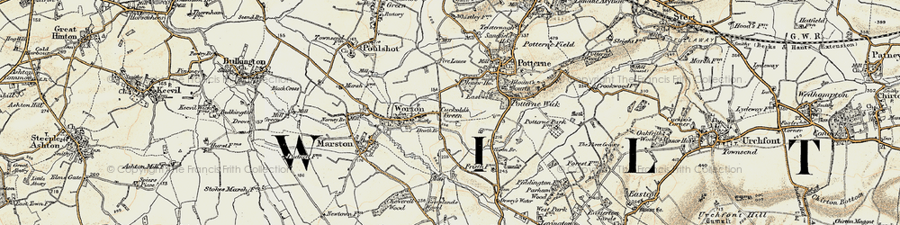 Old map of Cuckold's Green in 1898-1899