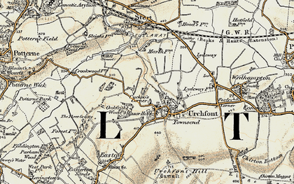 Old map of Cuckoo's Corner in 1898-1899