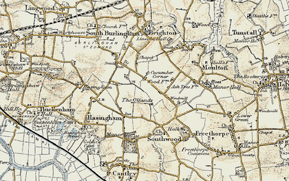 Old map of Cucumber Corner in 1901-1902