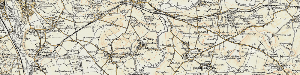 Old map of Cuddesdon in 1897-1899