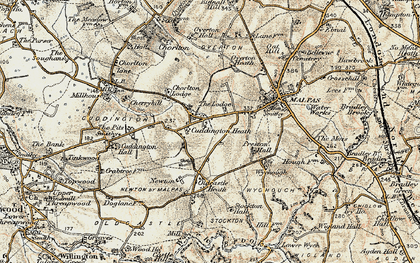 Old map of Cuddington Heath in 1902