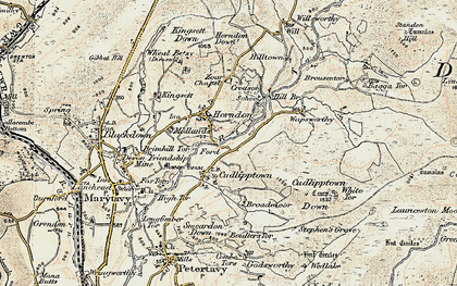 Old map of Boulters Tor in 1899-1900