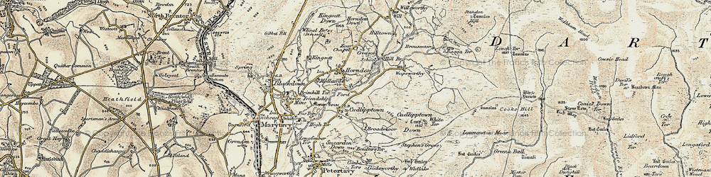 Old map of Boulters Tor in 1899-1900