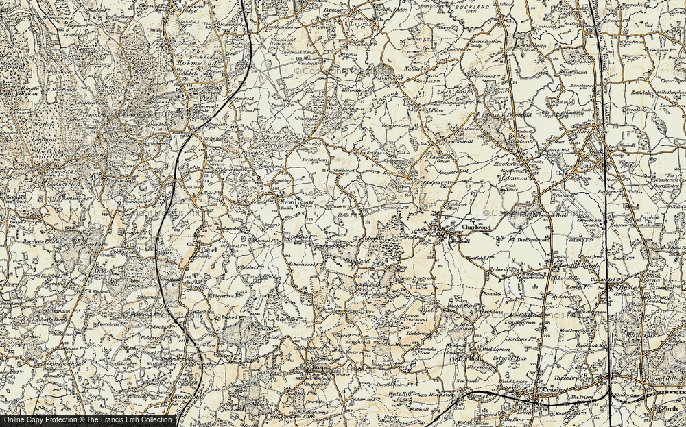 Old Map of Historic Map covering Beam Brook in 1898-1909