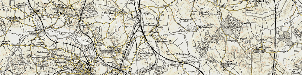 Old map of Cudworth in 1903