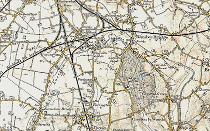 Old map of Cuerden Green in 1903