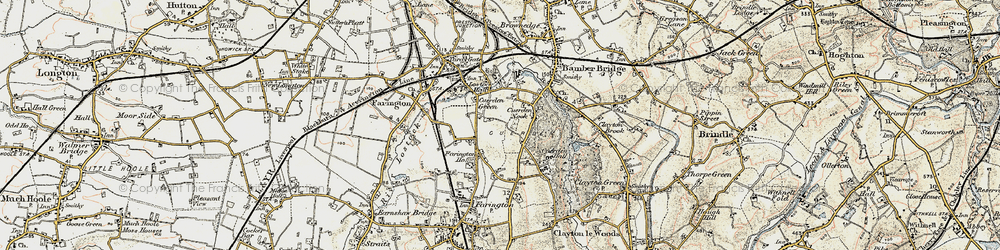 Old map of Cuerden Green in 1903