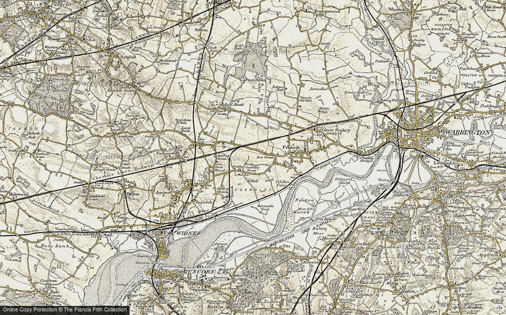 Old Map of Cuerdley Cross, 1903 in 1903