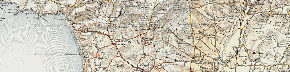Old map of Cuffern in 1901-1912