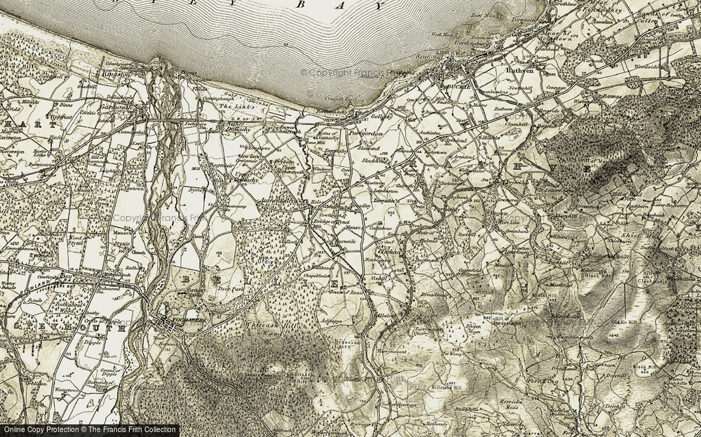 Old Map of Cuffurach, 1910 in 1910