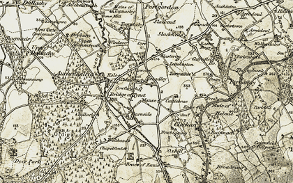 Old map of Cuffurach in 1910