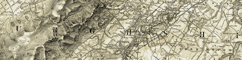 Old map of Cuiken in 1903-1904