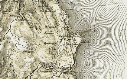 Old map of Cul nan Cnoc in 1908-1909