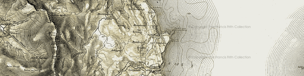 Old map of Cul nan Cnoc in 1908-1909