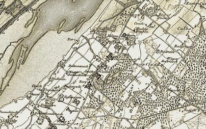Old map of Badenerib in 1911-1912