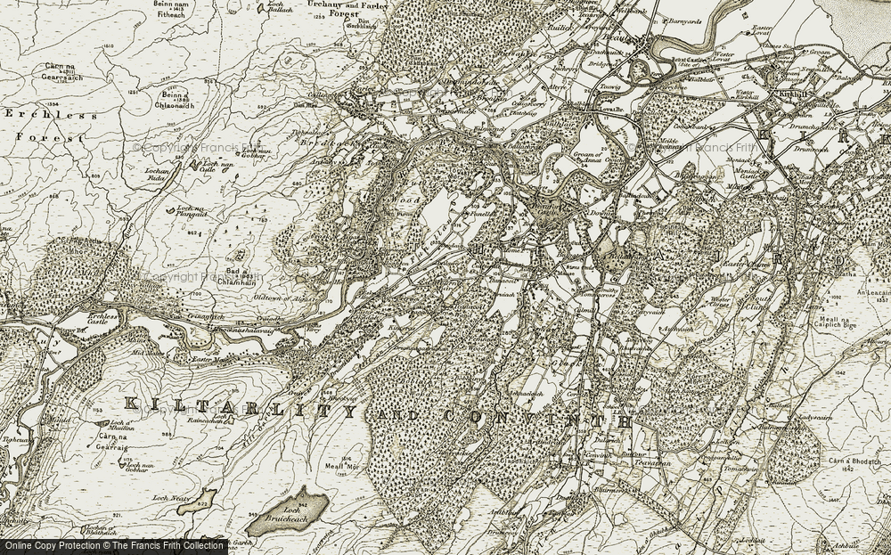 Old Map of Culburnie, 1908-1912 in 1908-1912