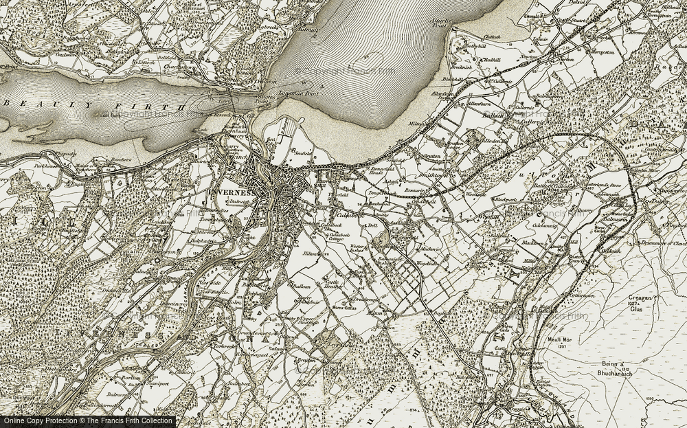 Old Map of Culcabock, 1908-1912 in 1908-1912