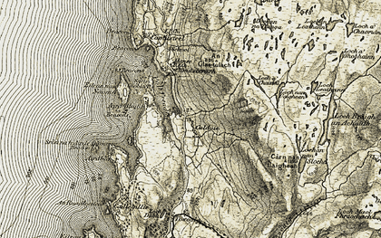 Old map of Ard-Dhubh in 1908-1909