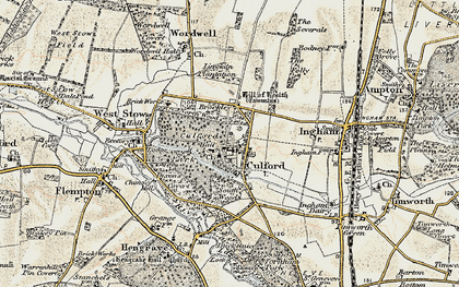 Old map of Culford in 1901