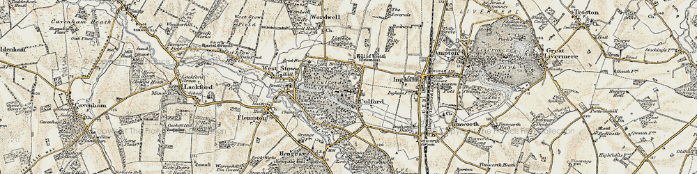 Old map of Culford in 1901