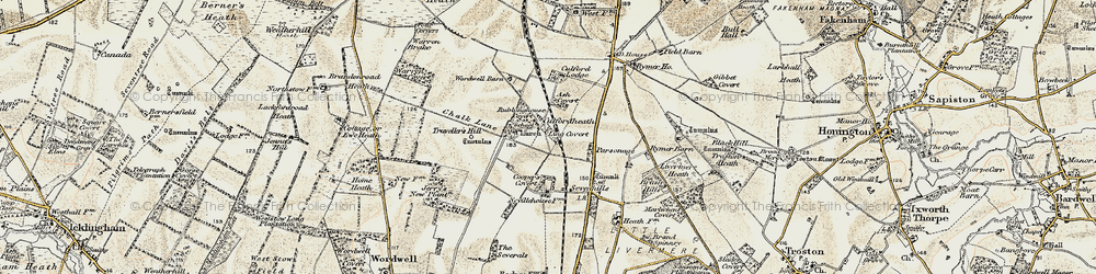 Old map of Culfordheath in 1901