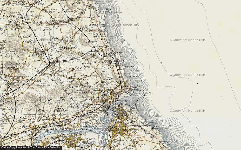Old Map of Cullercoats, 1901-1903 in 1901-1903