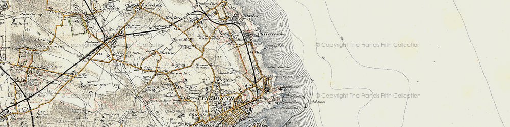 Old map of Cullercoats in 1901-1903