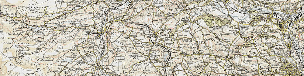 Old map of Cullingworth in 1903-1904