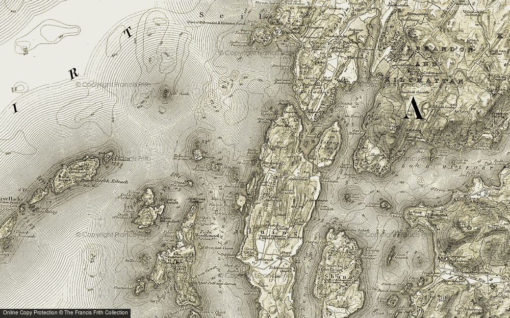 Old Map of Historic Map covering Belnahua in 1906-1907