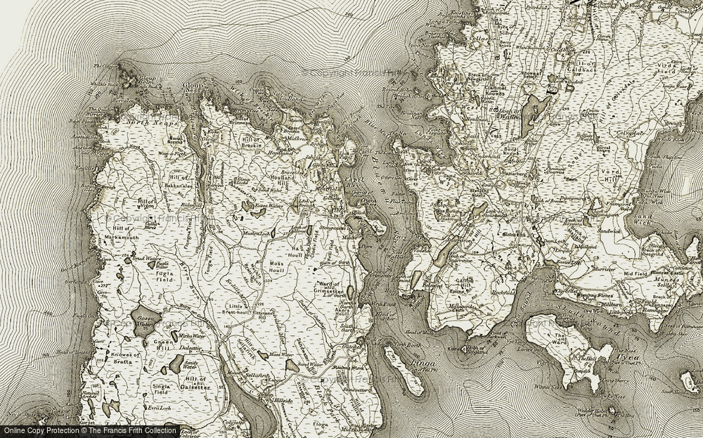 Old Map of Historic Map covering Brei Geo in 1912