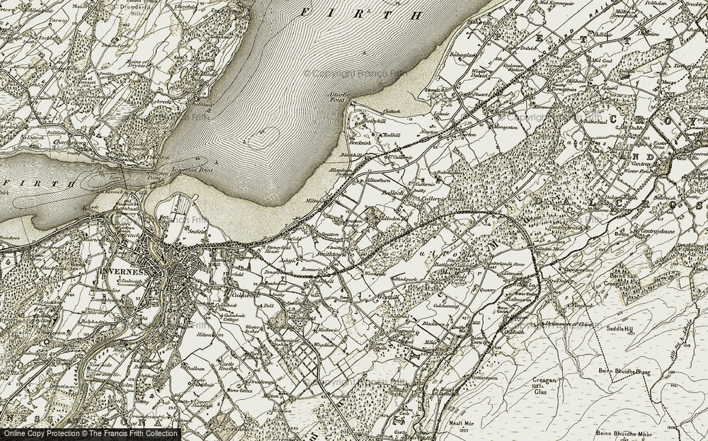 Old Map of Culloden, 1911-1912 in 1911-1912
