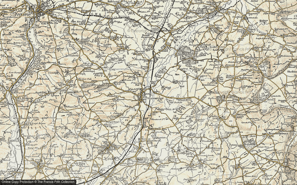 Old Map of Cullompton, 1898-1900 in 1898-1900
