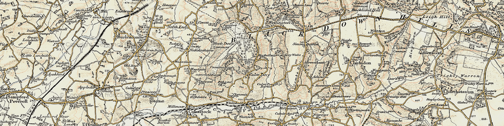 Old map of Culm Davy in 1898-1900