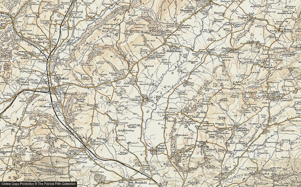 Old Map of Culmington, 1901-1902 in 1901-1902