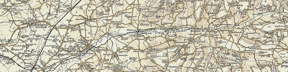 Old map of Culmstock in 1898-1900