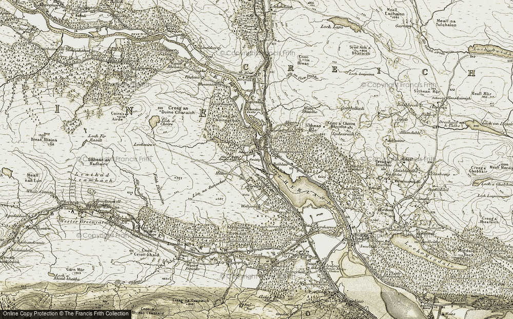 Old Map of Historic Map covering Balinoe in 1910-1912