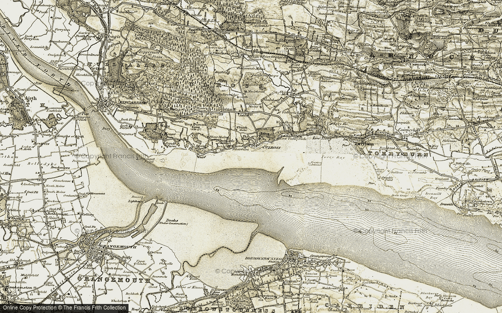 Old Map of Culross, 1904-1906 in 1904-1906