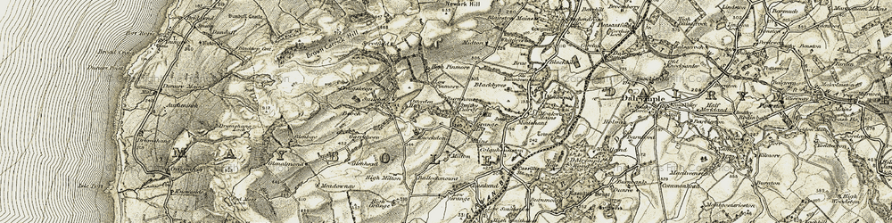 Old map of Culroy in 1904-1906