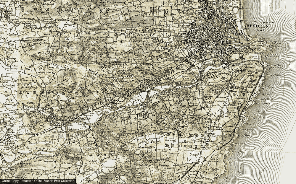 Old Map of Cults, 1908-1909 in 1908-1909