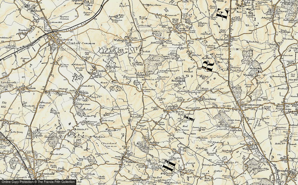 Old Map of Cumberlow Green, 1898-1899 in 1898-1899