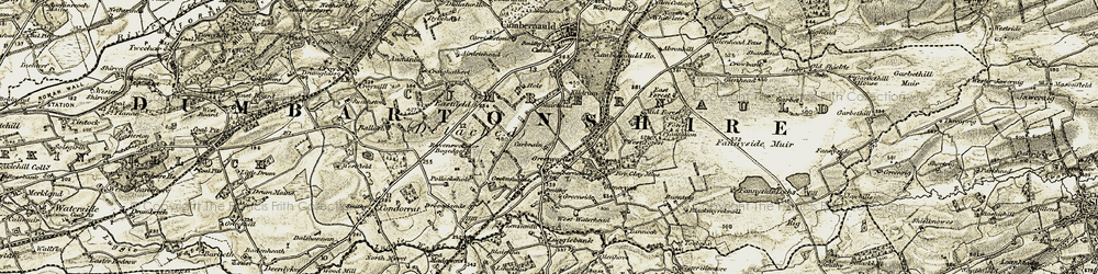 Old map of Cumbernauld in 1904-1907