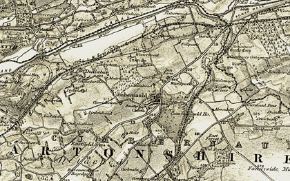 Old map of Cumbernauld Village in 1904-1907