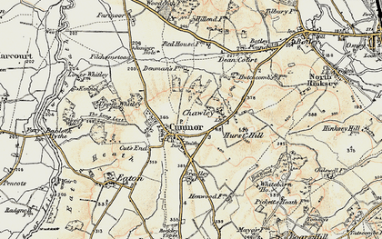 Old map of Cumnor in 1897-1899