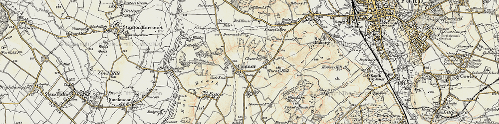 Old map of Cumnor in 1897-1899