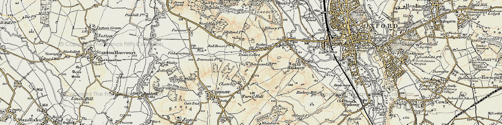 Old map of Cumnor Hill in 1897-1899