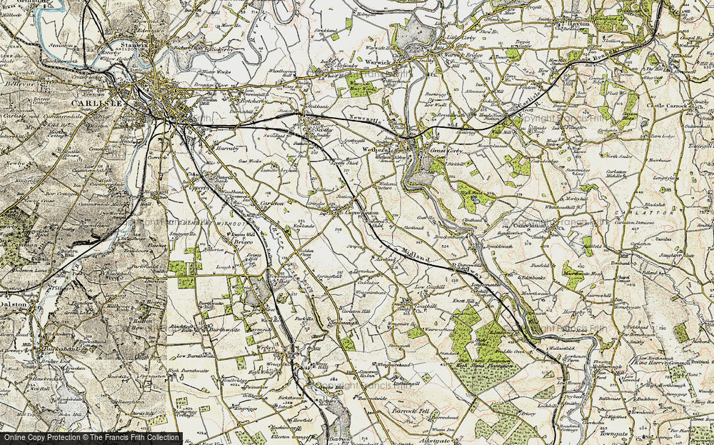 Old Map of Historic Map covering Cocklakes in 1901-1904