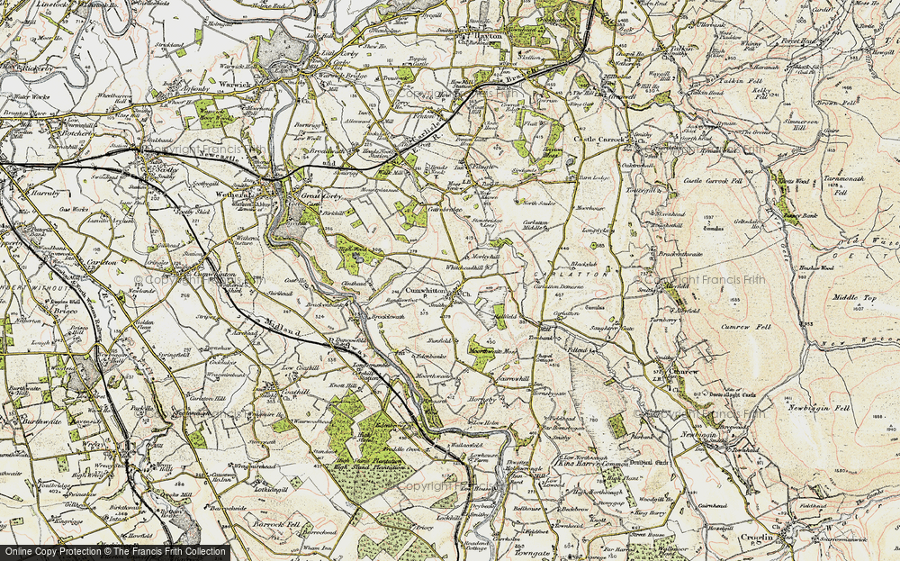 Old Map of Historic Map covering Brackenbank in 1901-1904